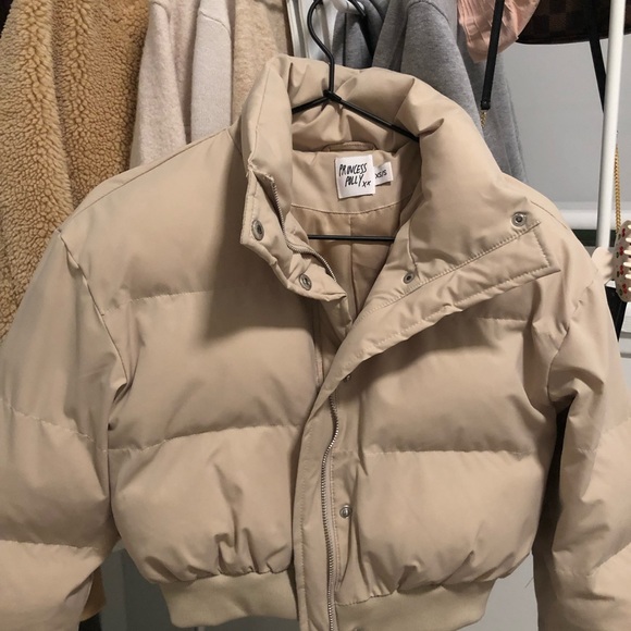Princess Polly Satori Puffer Bomber Jacket Beige - Picture 4 of 4